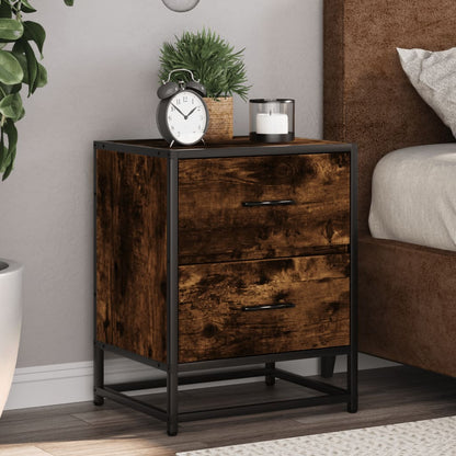 Nachtkastje Colette - bewerkt hout - gerookt eiken