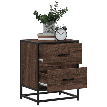 Nachtkastje Colette - bewerkt hout - bruin eiken