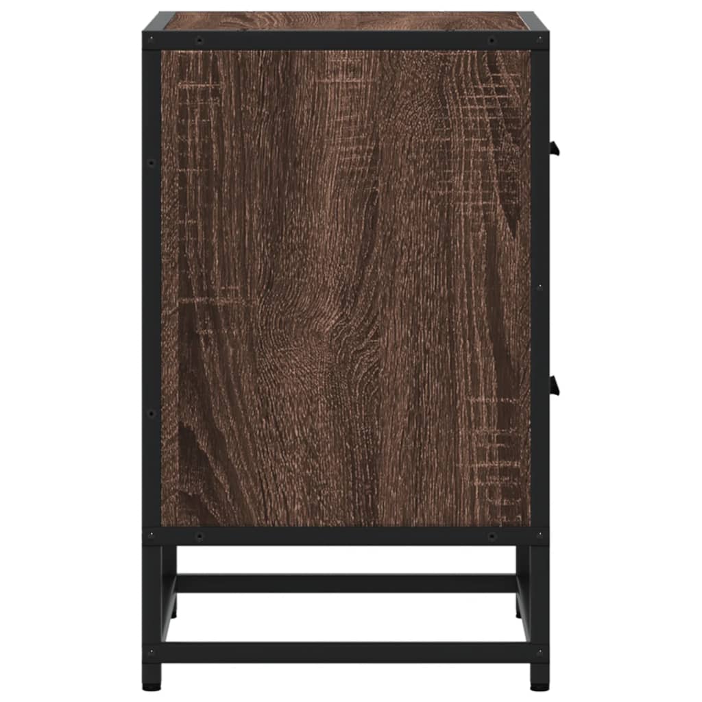 Nachtkastje Colette - bewerkt hout - bruin eiken