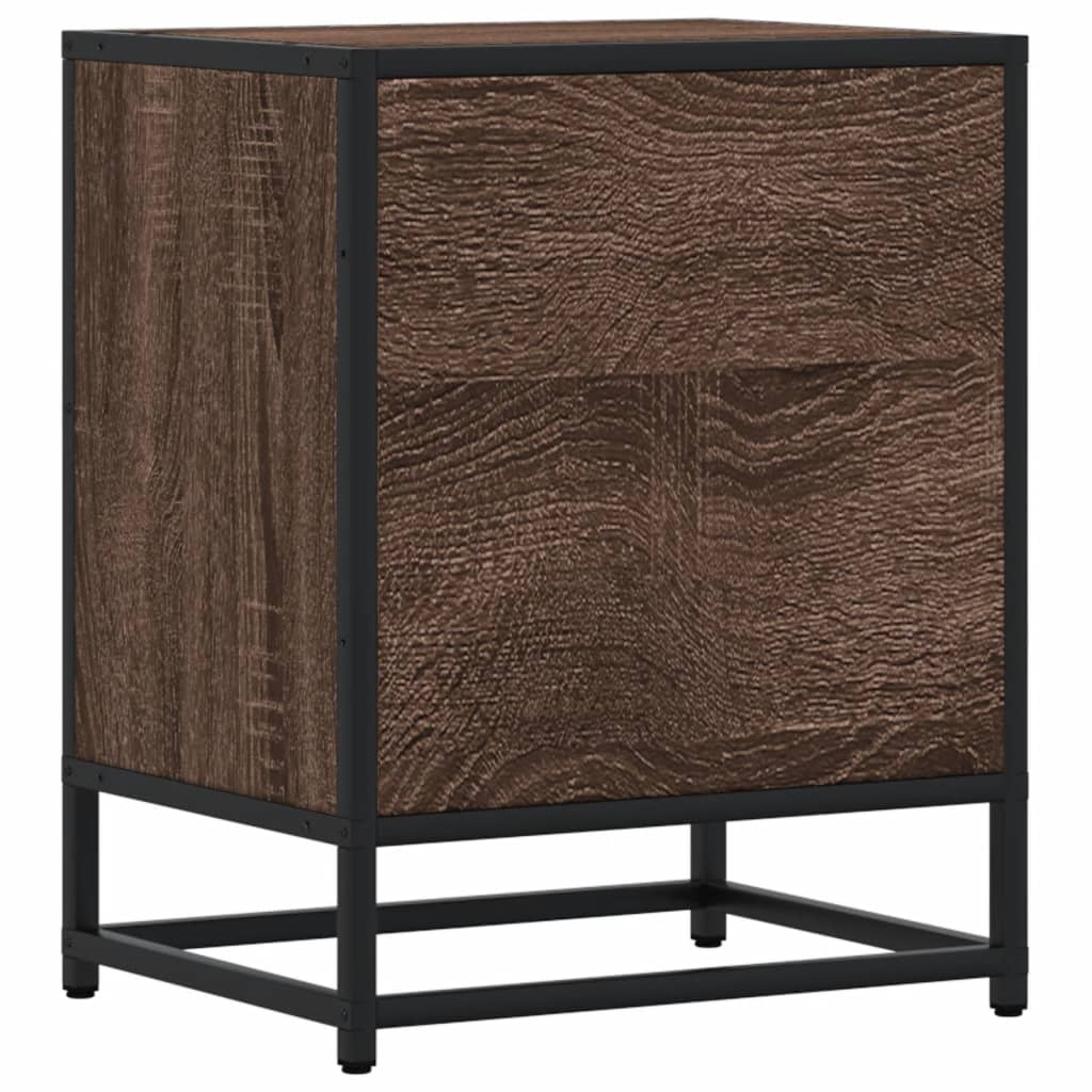 Nachtkastje Colette - bewerkt hout - bruin eiken