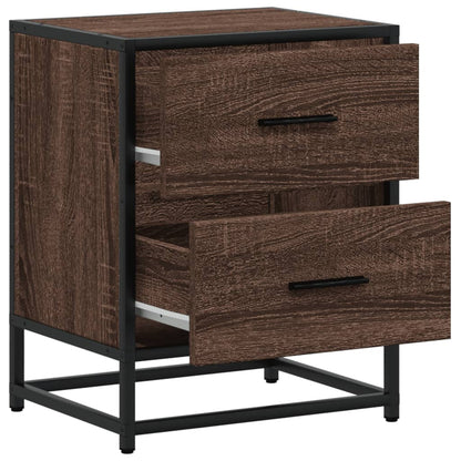 Nachtkastje Colette - bewerkt hout - bruin eiken