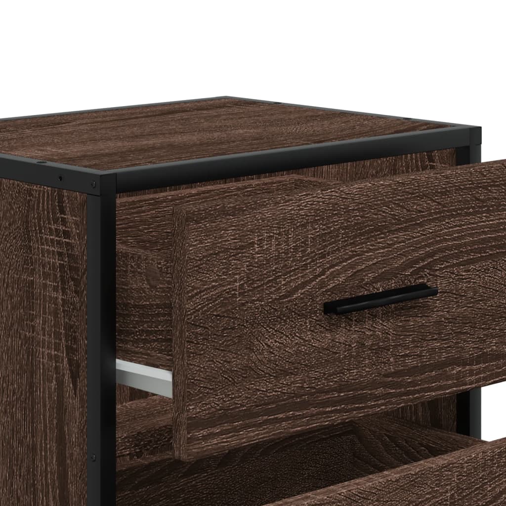 Nachtkastje Colette - bewerkt hout - bruin eiken