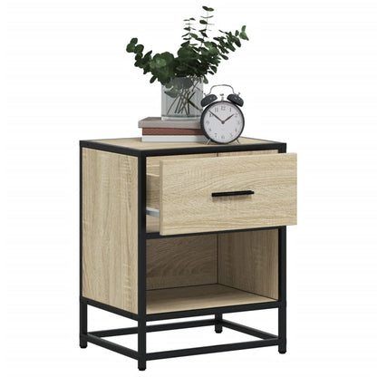 Nachtkastje Noémie - bewerkt hout - sonoma eiken