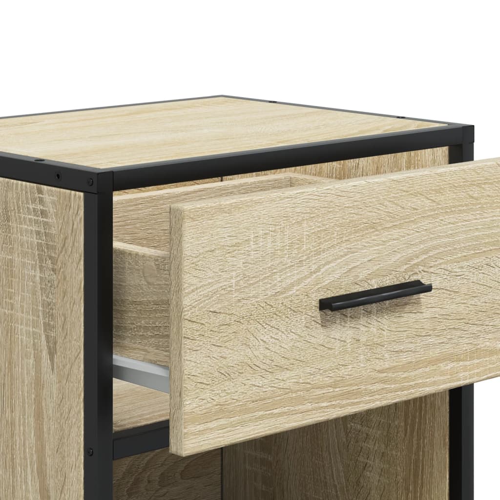 Nachtkastje Noémie - bewerkt hout - sonoma eiken