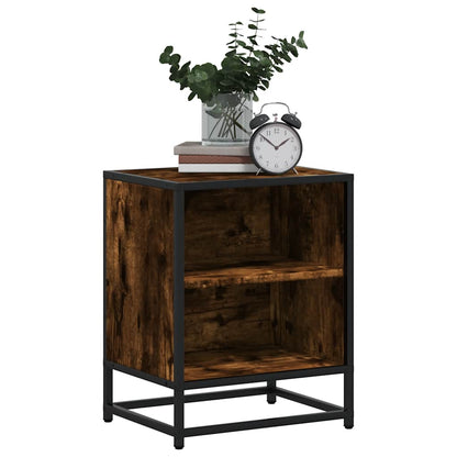Nachtkastje Vivienne - bewerkt hout en metaal - gerookt eiken