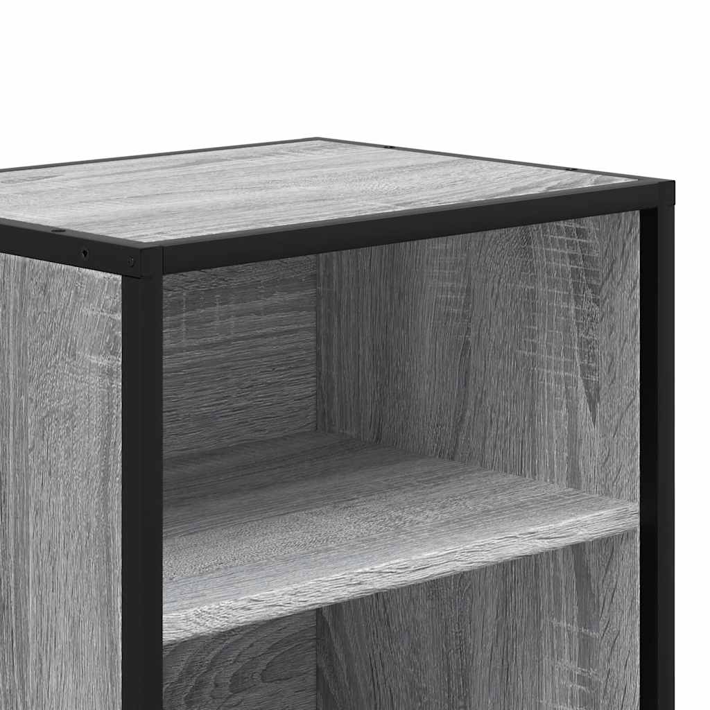 Nachtkastje Vivienne - bewerkt hout en metaal - grijs sonoma