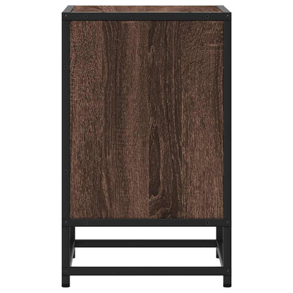 Nachtkastje Vivienne - bewerkt hout en metaal - bruin eiken