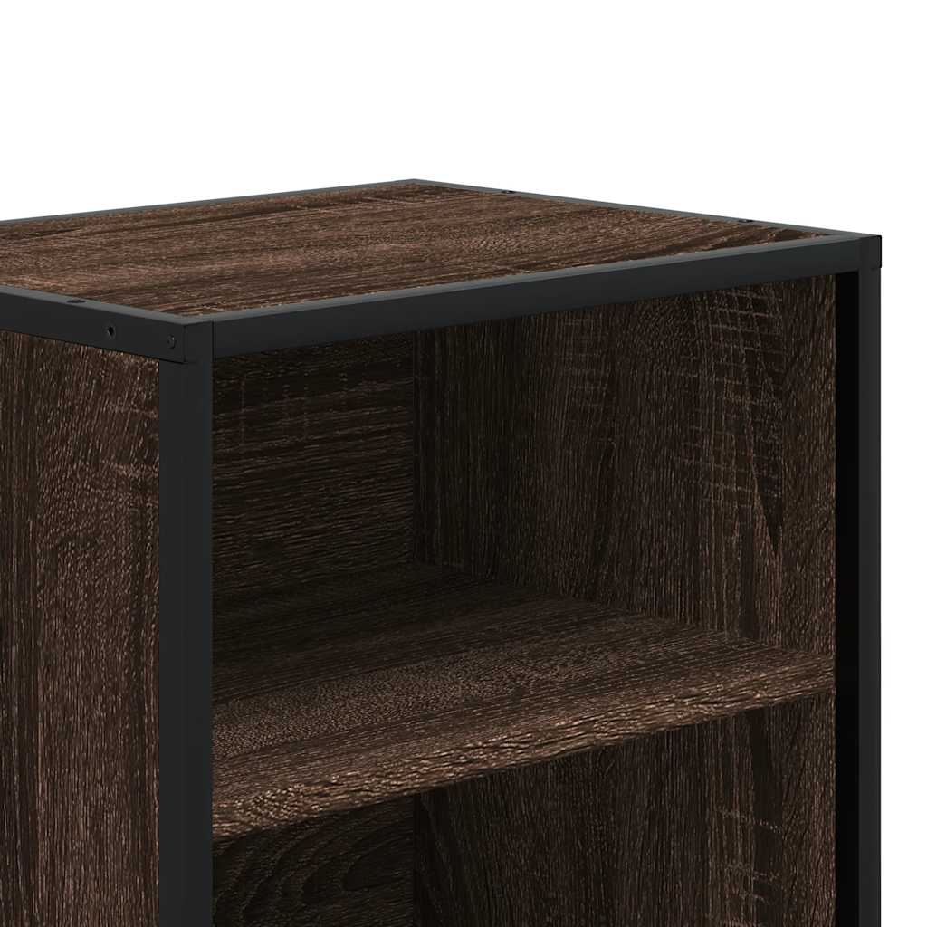 Nachtkastje Vivienne - bewerkt hout en metaal - bruin eiken