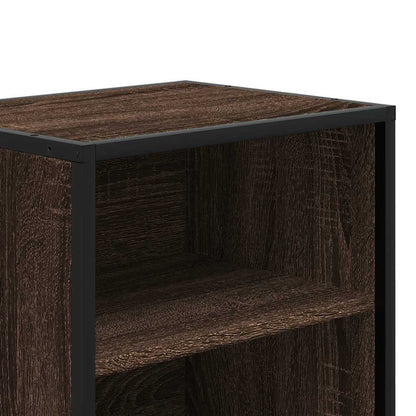 Nachtkastje Vivienne - bewerkt hout en metaal - bruin eiken