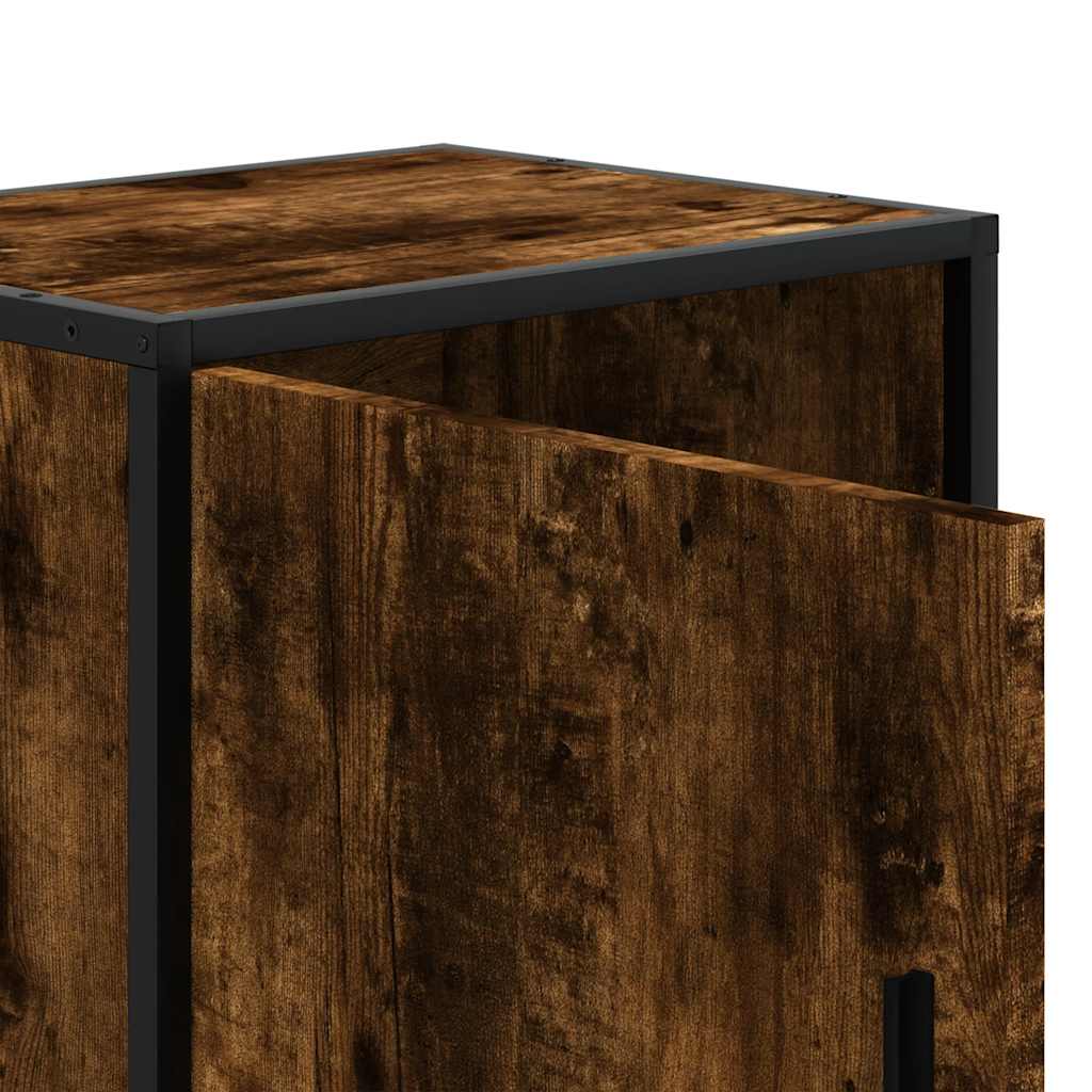 Nachtkastje Josephine - bewerkt hout en metaal - gerookt eiken