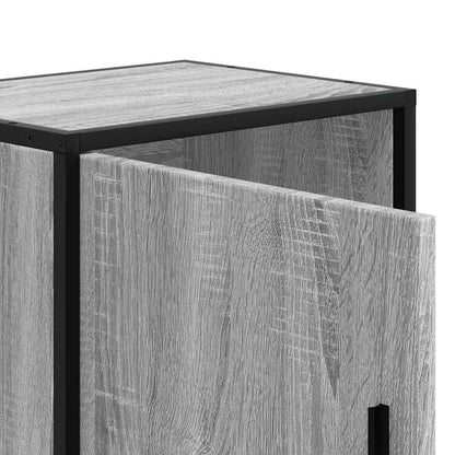 Nachtkastje Josephine - bewerkt hout en metaal - grijs sonoma