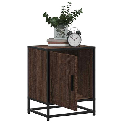 Nachtkastje Josephine - bewerkt hout en metaal - bruin eiken