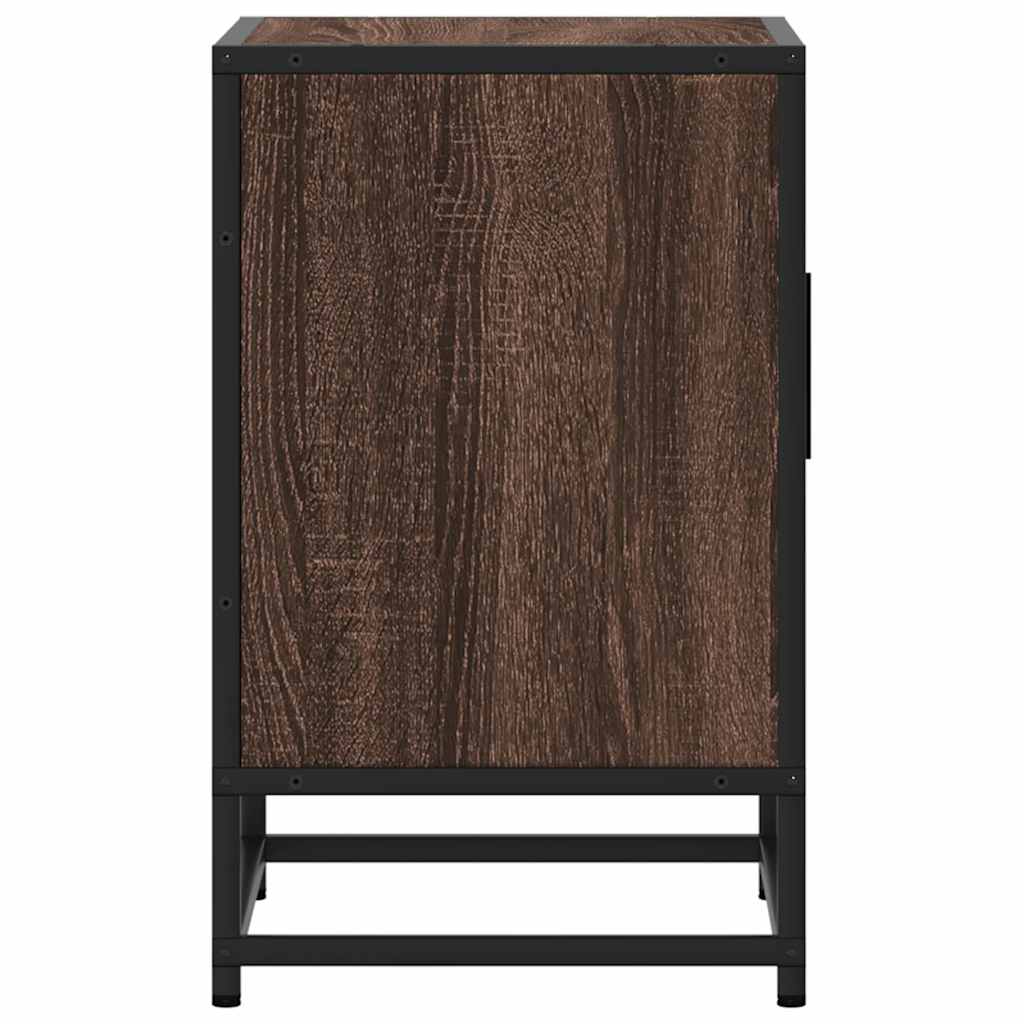 Nachtkastje Josephine - bewerkt hout en metaal - bruin eiken