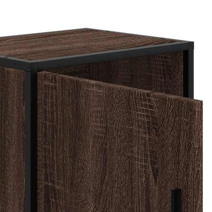 Nachtkastje Josephine - bewerkt hout en metaal - bruin eiken