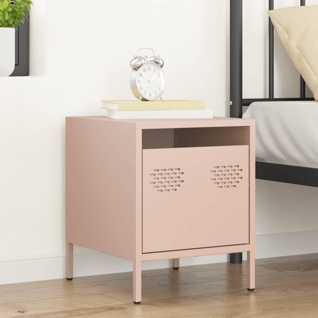 Nachtkastje Charlotte - staal - roze