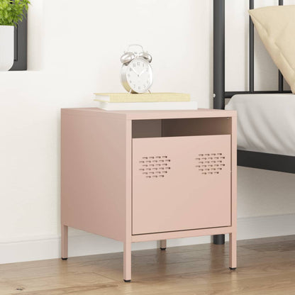 Nachtkastje Charlotte - staal - roze