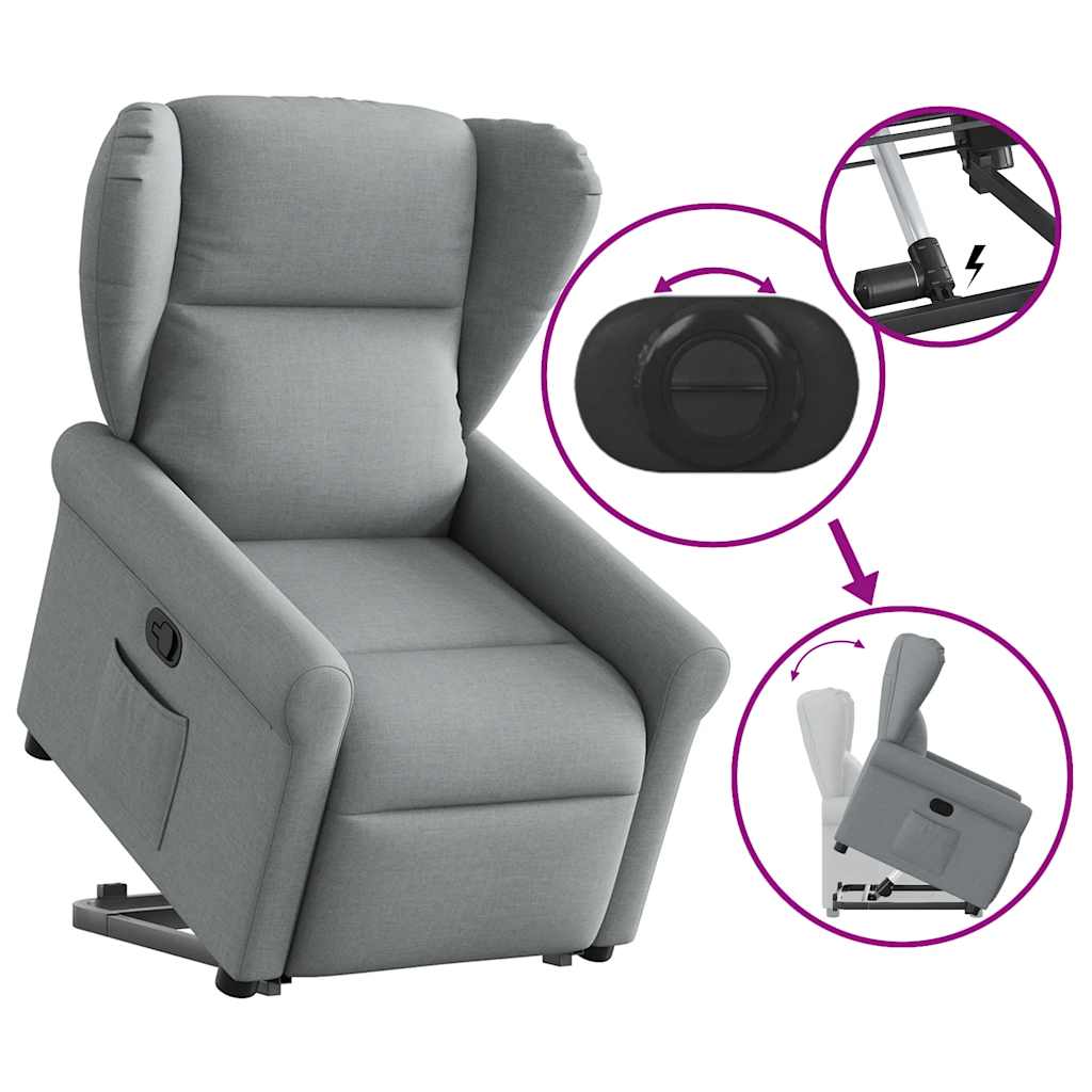 Fauteuil Lien - stof - verstelbaar - lichtgrijs