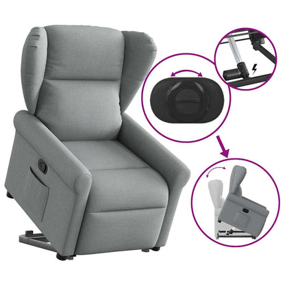 Fauteuil Lien - stof - verstelbaar - lichtgrijs