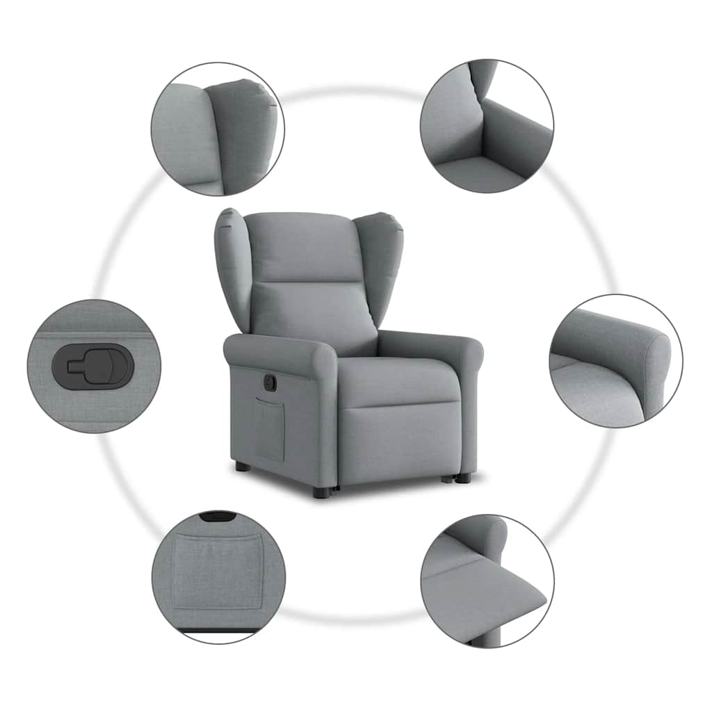 Fauteuil Lien - stof - verstelbaar - lichtgrijs