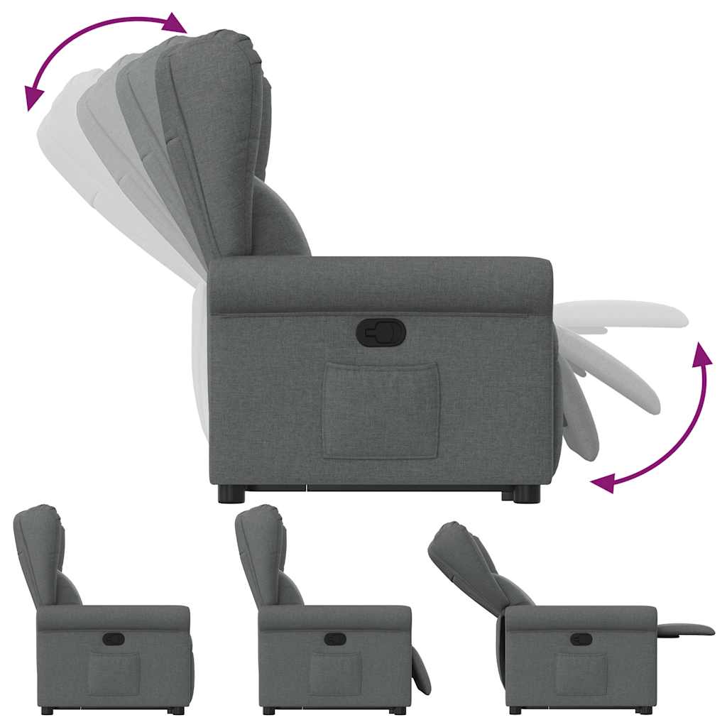 Fauteuil Lien - stof - verstelbaar - donkergrijs