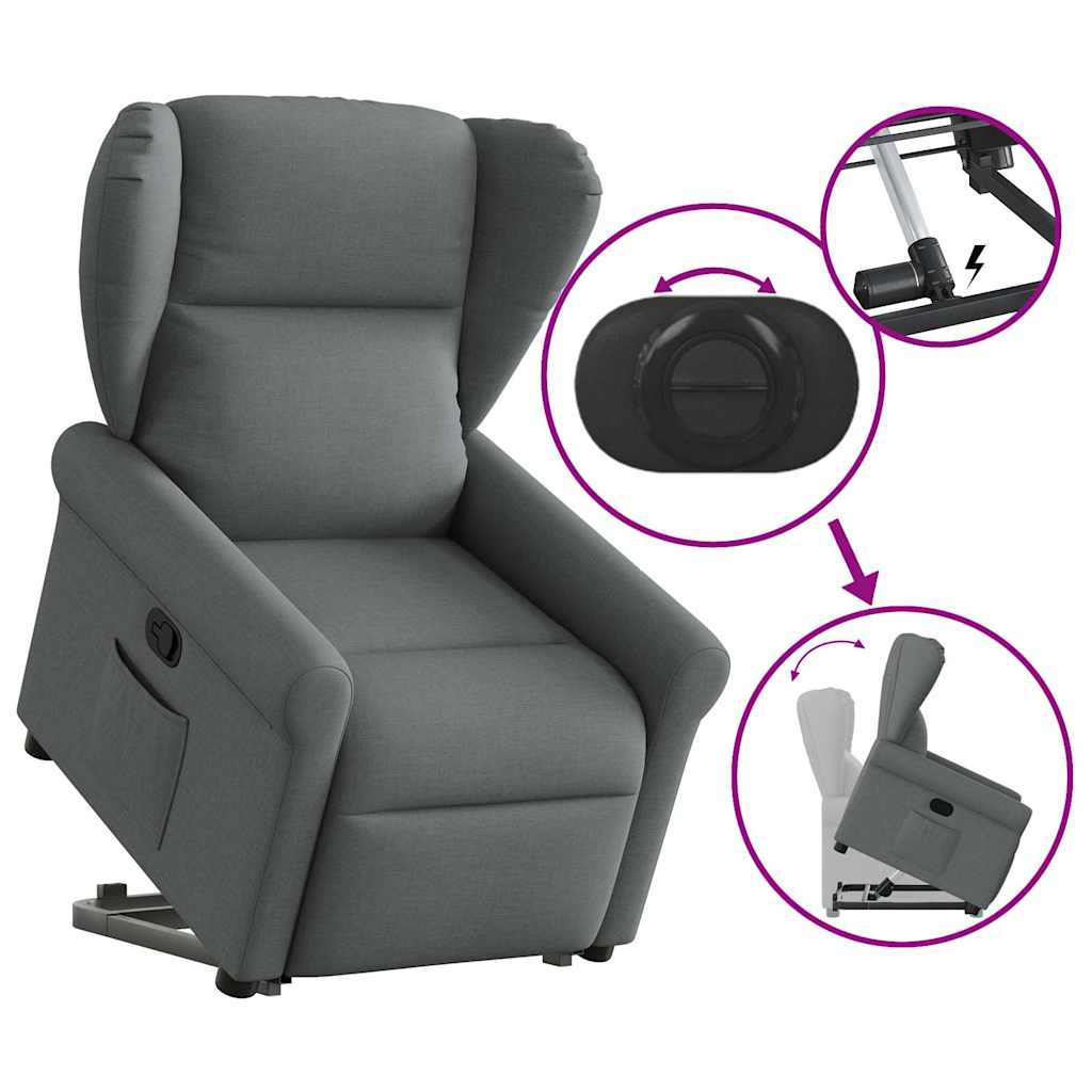 Fauteuil Lien - stof - verstelbaar - donkergrijs