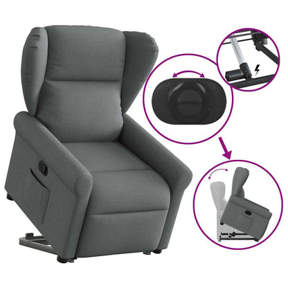 Fauteuil Lien - stof - verstelbaar - donkergrijs