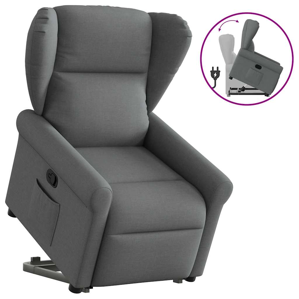 Fauteuil Lien - stof - verstelbaar - donkergrijs