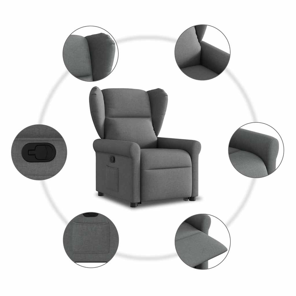 Fauteuil Lien - stof - verstelbaar - donkergrijs