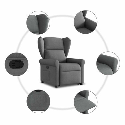 Fauteuil Lien - stof - verstelbaar - donkergrijs