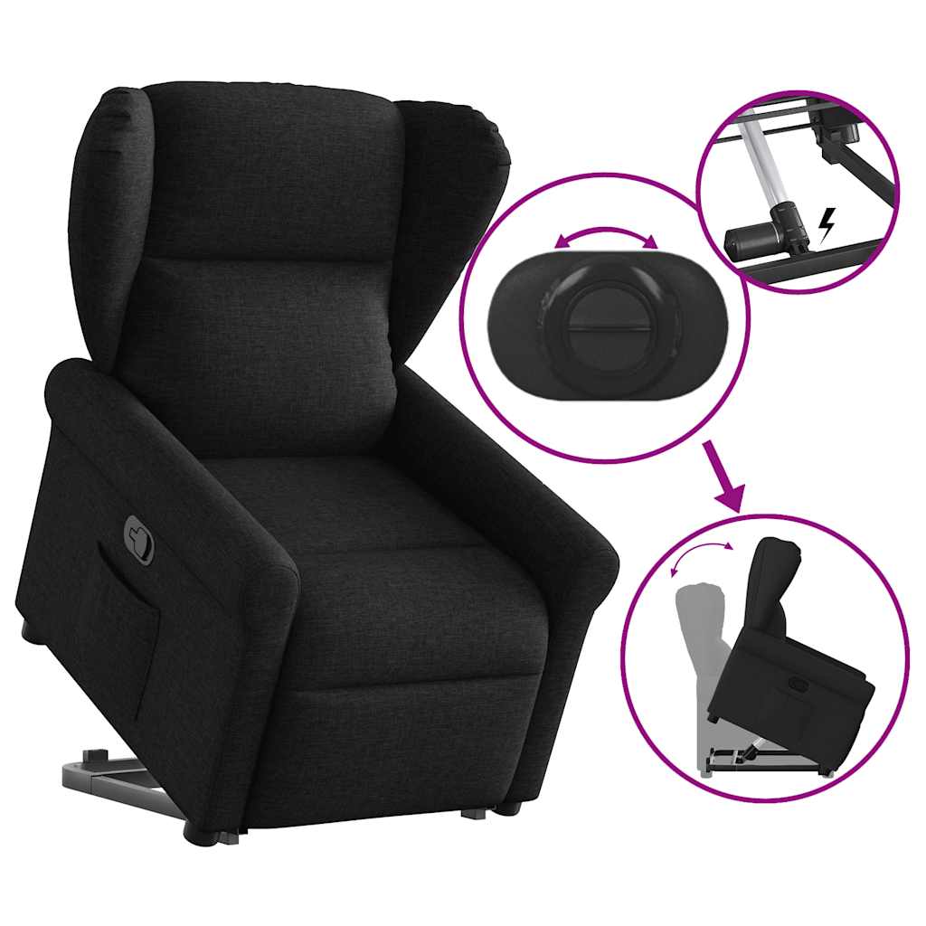 Fauteuil Lien - stof - verstelbaar - zwart