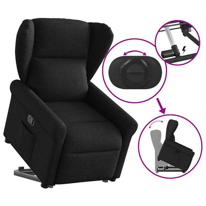 Fauteuil Lien - stof - verstelbaar - zwart