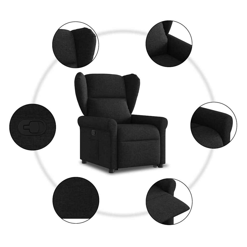 Fauteuil Lien - stof - verstelbaar - zwart