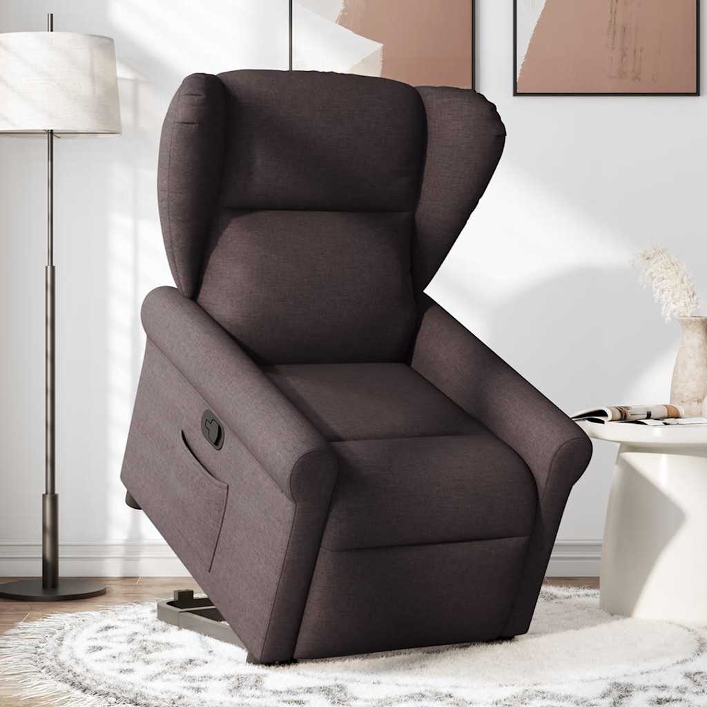Fauteuil Lien - stof - verstelbaar - donkerbruin