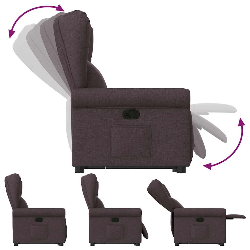 Fauteuil Lien - stof - verstelbaar - donkerbruin