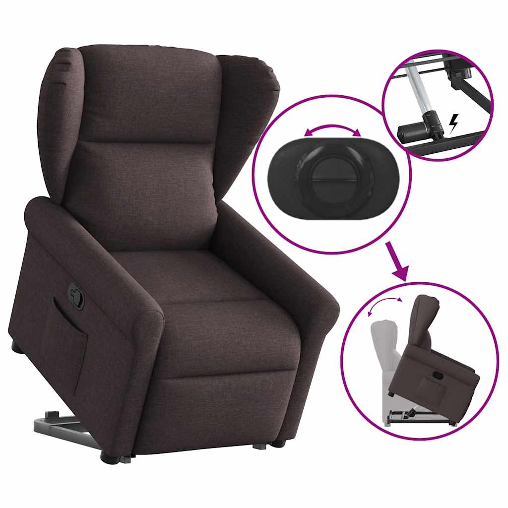 Fauteuil Lien - stof - verstelbaar - donkerbruin
