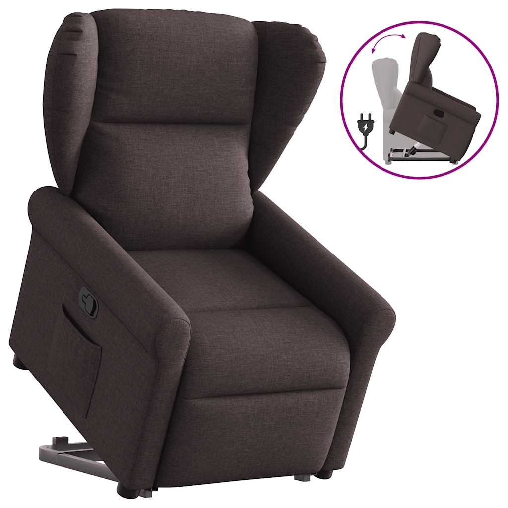 Fauteuil Lien - stof - verstelbaar - donkerbruin