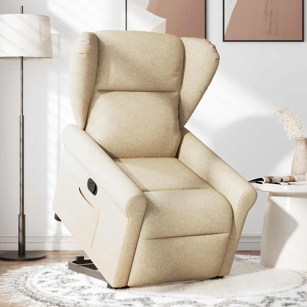 Fauteuil Lien - stof - verstelbaar - crème