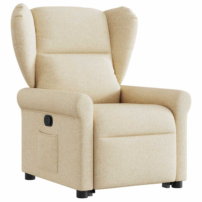 Fauteuil Lien - stof - verstelbaar - crème – extra afbeelding