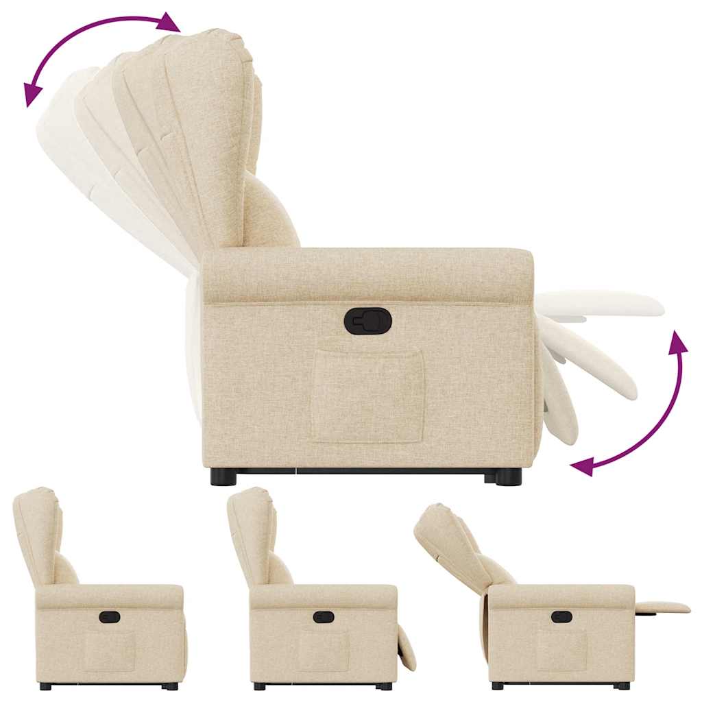 Fauteuil Lien - stof - verstelbaar - crème