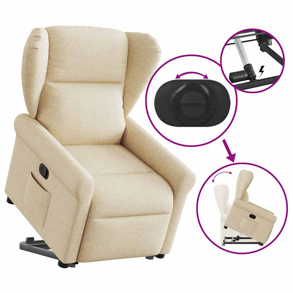 Fauteuil Lien - stof - verstelbaar - crème