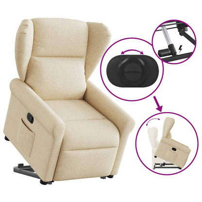 Fauteuil Lien - stof - verstelbaar - crème