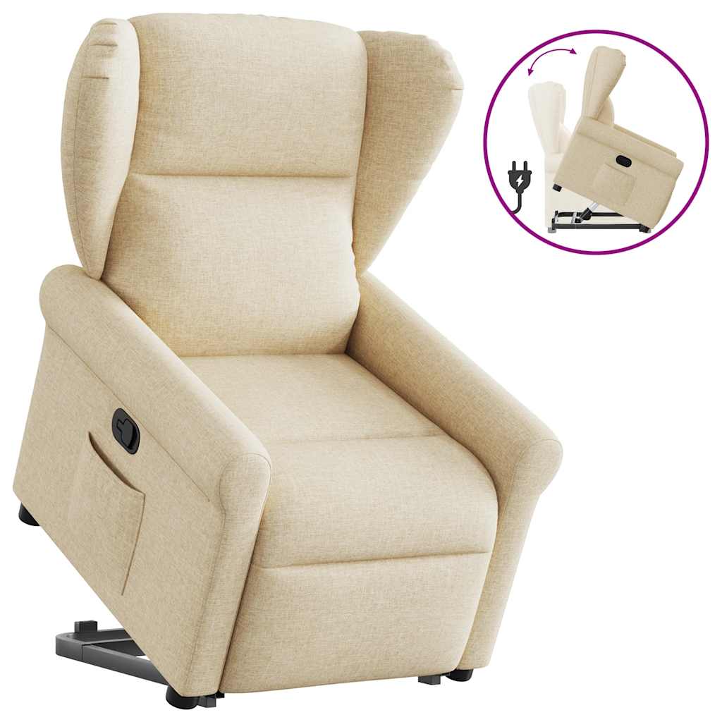 Fauteuil Lien - stof - verstelbaar - crème