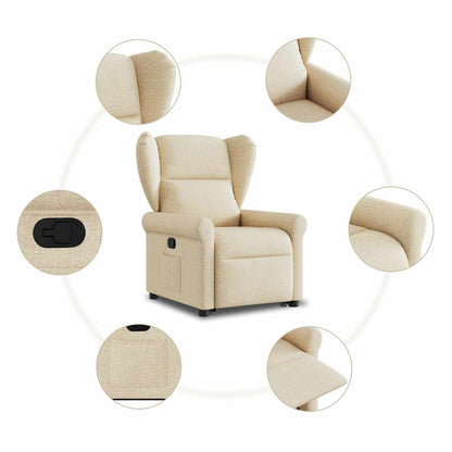 Fauteuil Lien - stof - verstelbaar - crème