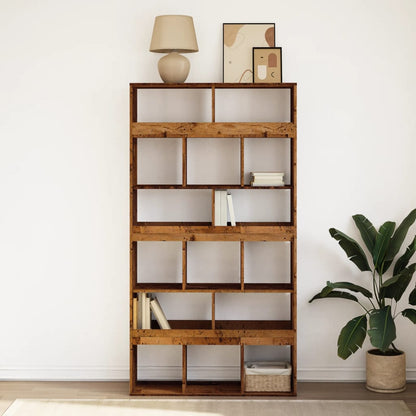 Boekenkast Timo - 100x33x187,5 cm - oud hout