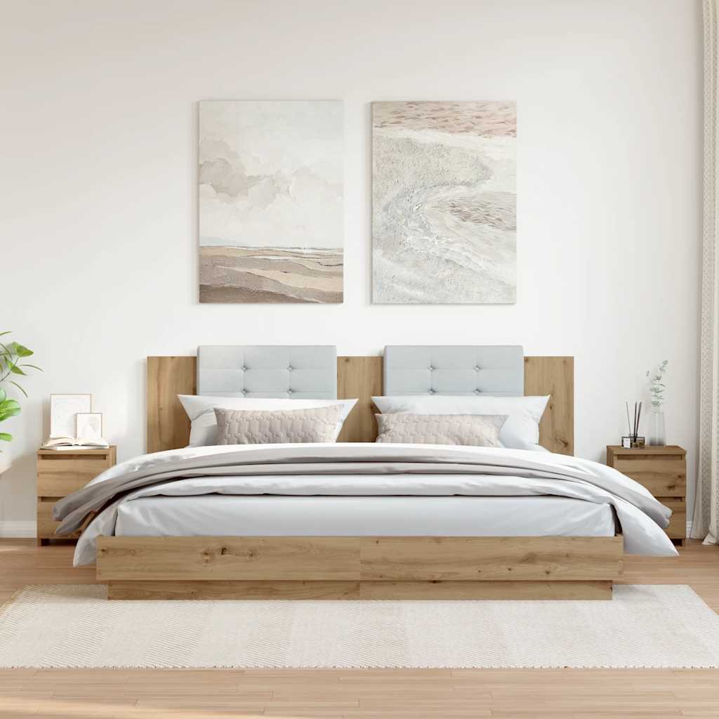 Nachtkastje Eleanor - bewerkt hout - 2 stuks