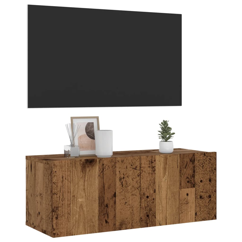 Tv-meubel Hidde - 80x30x30 cm - wandmeubel - oud hout
