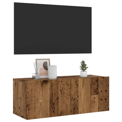 Tv-meubel Hidde - 80x30x30 cm - wandmeubel - oud hout