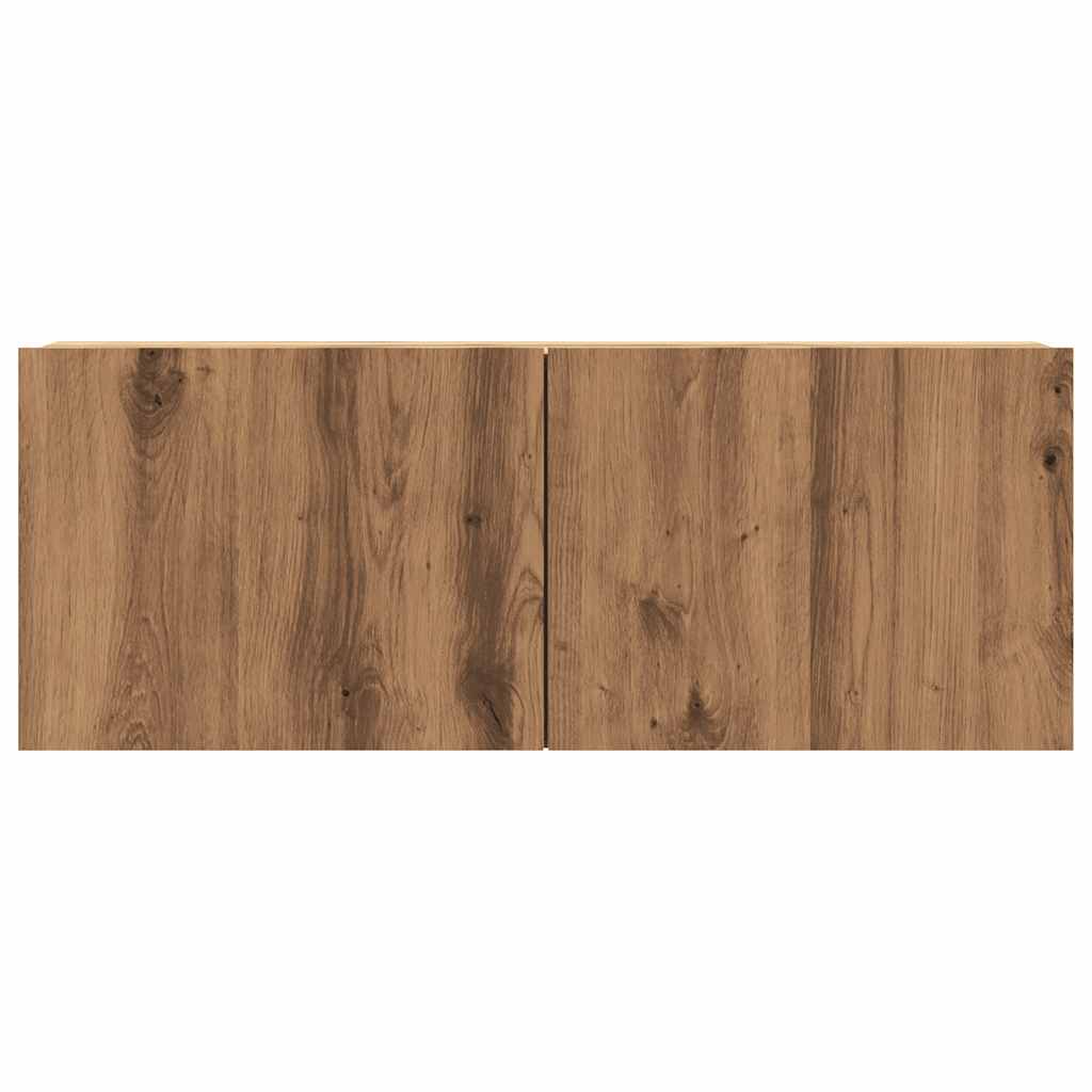 Tv-meubel Hidde - 80x30x30 cm - wandmeubel - artisanaal eiken