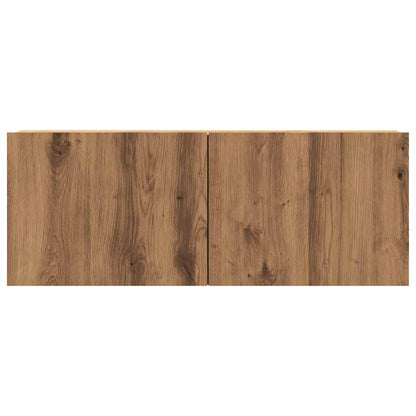 Tv-meubel Hidde - 80x30x30 cm - wandmeubel - artisanaal eiken