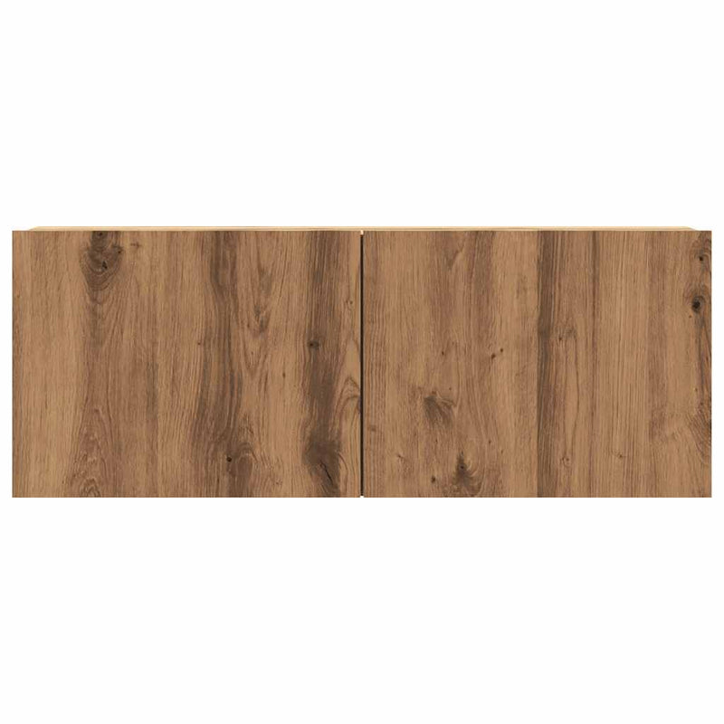 Tv-meubel Hidde - 80x30x30 cm - wandmeubel - artisanaal eiken
